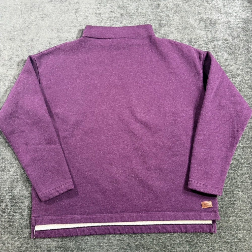 LL Bean Womens Funnel Neck Sweatshirt Purple Fleece Pullover Large 523736